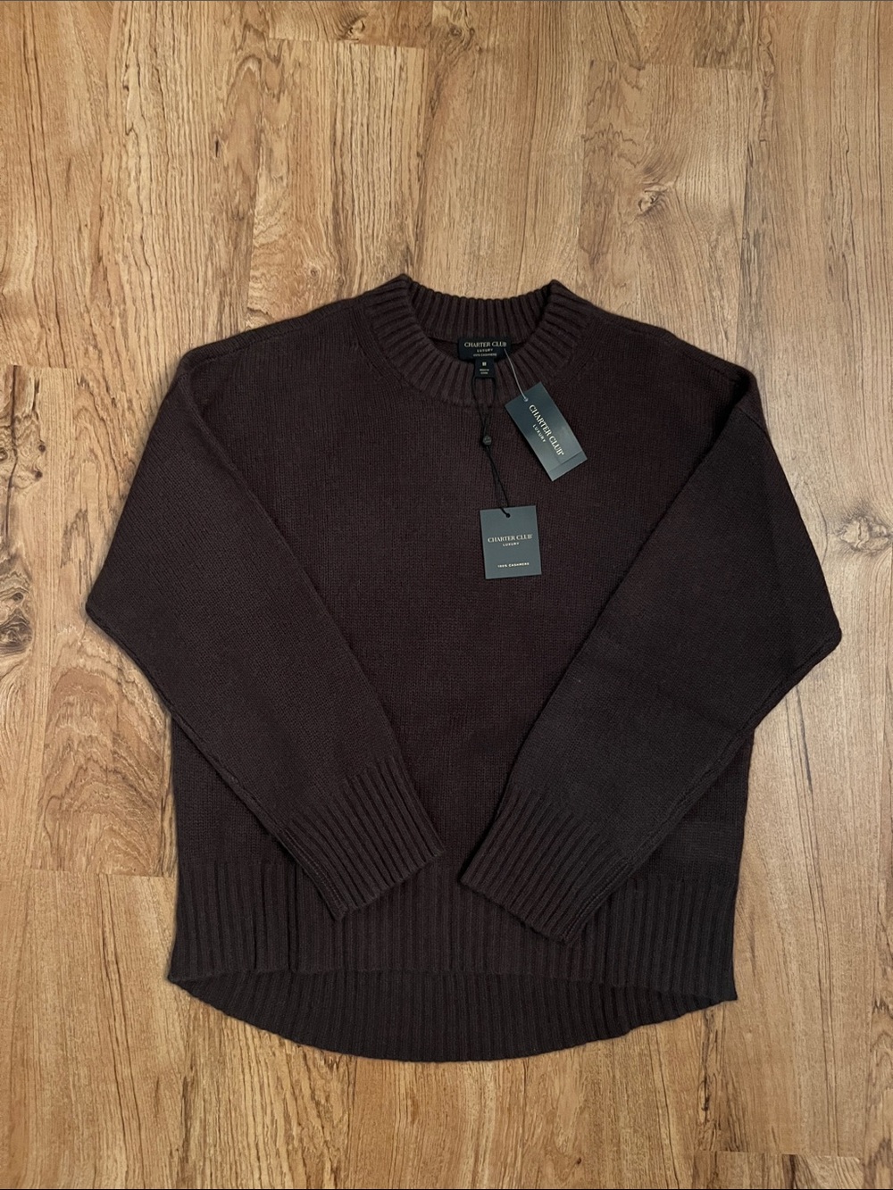 NWT Charter Club 100% Cashmere Relaxed Crewneck Sweater - Picture 3 of 7